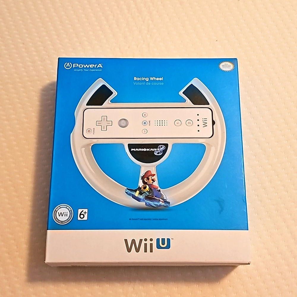 Mario Kart 8 Edition - Power A - Wii U Racing Wheel *NEW SEALED
